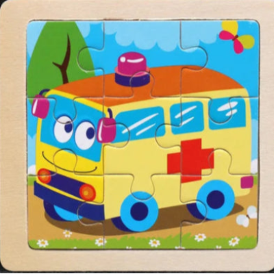 Jouet-en-bois-puzzle-vehicule-ambulance